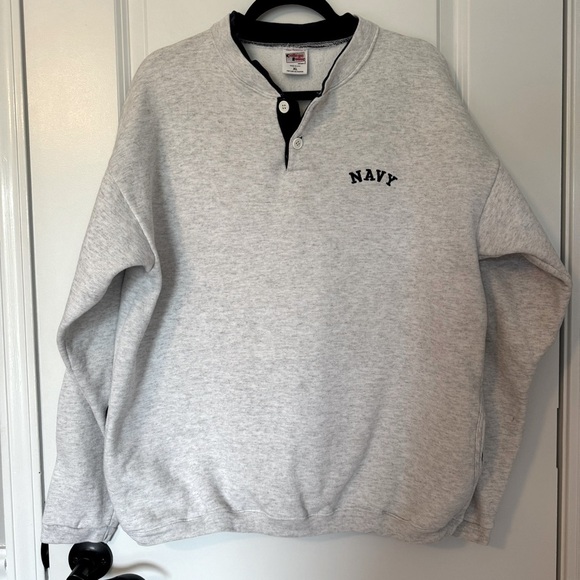 College House Navy Gray XL Sweatshirt - Picture 1 of 6